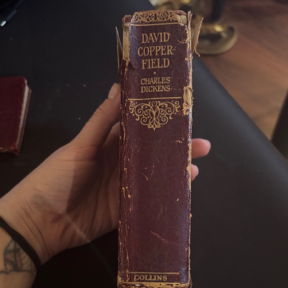 RARE. David Copperfield by Charles Dickens - Burgundy Leather Spine